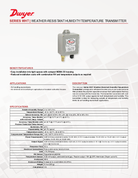 Thumbnail of document Data Sheet - WHT Weather-Resistant Humidity/Temperature Transmitter